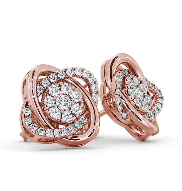 Cluster Round Diamond Swirling Design Earrings 18K Rose Gold ERG62_RG_THUMB1 