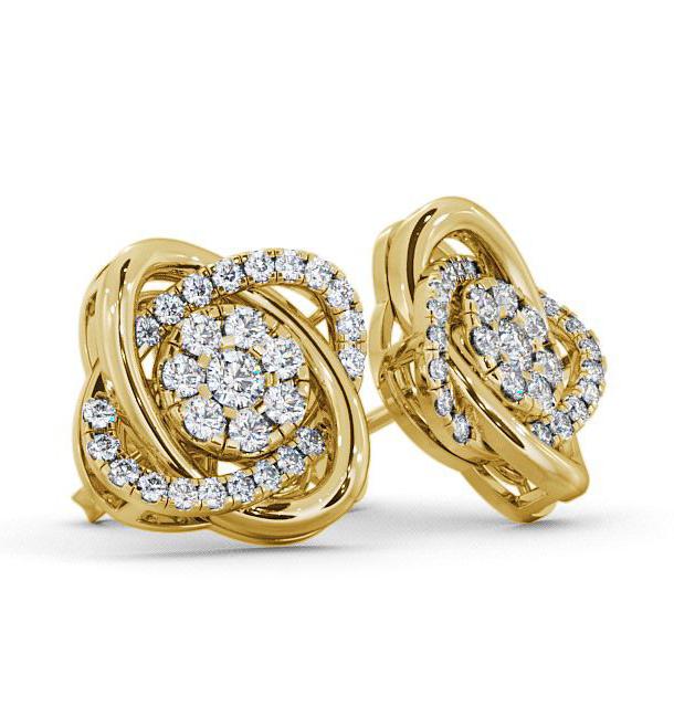 Cluster Round Diamond Swirling Design Earrings 9K Yellow Gold ERG62_YG_THUMB1 