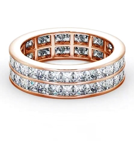 Full Eternity Princess Diamond Double Channel Ring 9K Rose Gold FE10_RG_THUMB1