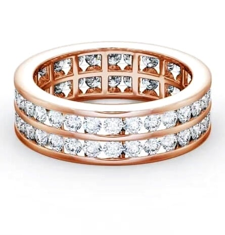 Full Eternity Round Diamond Double Channel Ring 9K Rose Gold FE11_RG_THUMB1