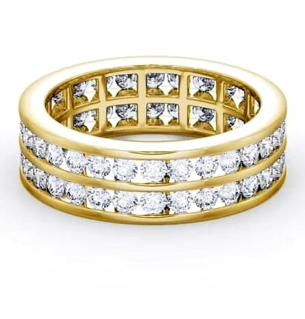 Full Eternity Round Diamond Double Channel Ring 18K Yellow Gold FE11_YG_THUMB1