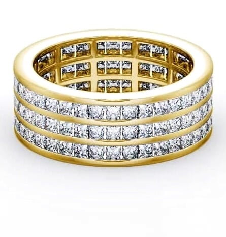 Full Eternity Princess Diamond Treble Channel Ring 18K Yellow Gold FE12_YG_THUMB1