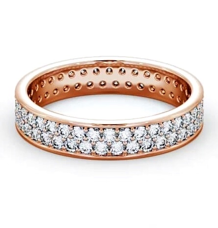 Full Eternity Round Diamond Double Row Ring 18K Rose Gold FE13_RG_THUMB1