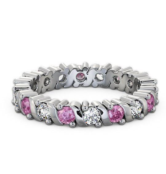 Full Eternity Pink Sapphire and Diamond 1.35ct Ring Platinum FE16GEM_WG_PS_THUMB1