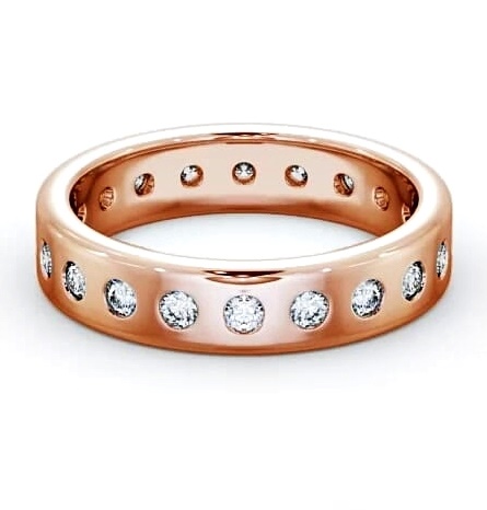 Ladies Round Diamond Flush Setting Wedding Ring 9K Rose Gold FE18_RG_THUMB1