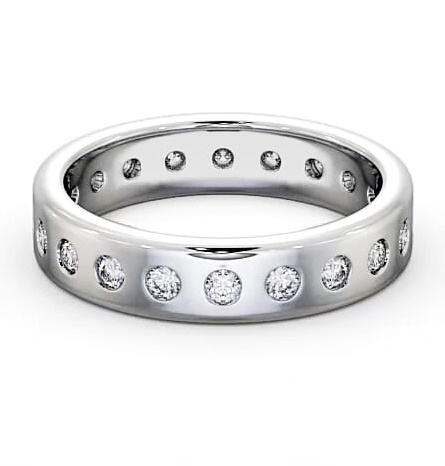 Ladies Round Diamond Flush Setting Wedding Ring Platinum FE18_WG_THUMB1