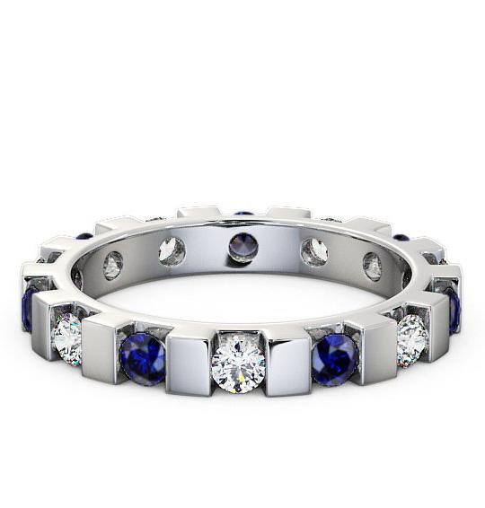 Full Eternity Blue Sapphire and Diamond 1.05ct Ring 9K White Gold FE20GEM_WG_BS_THUMB1