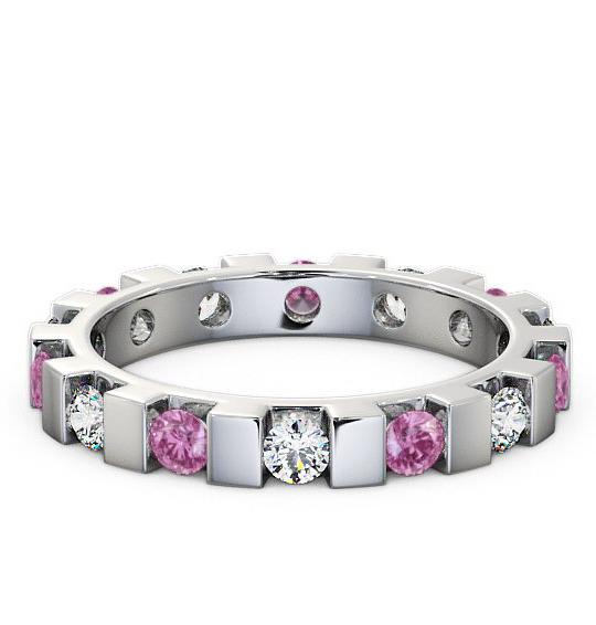 Full Eternity Pink Sapphire and Diamond 1.05ct Ring 9K White Gold FE20GEM_WG_PS_THUMB1