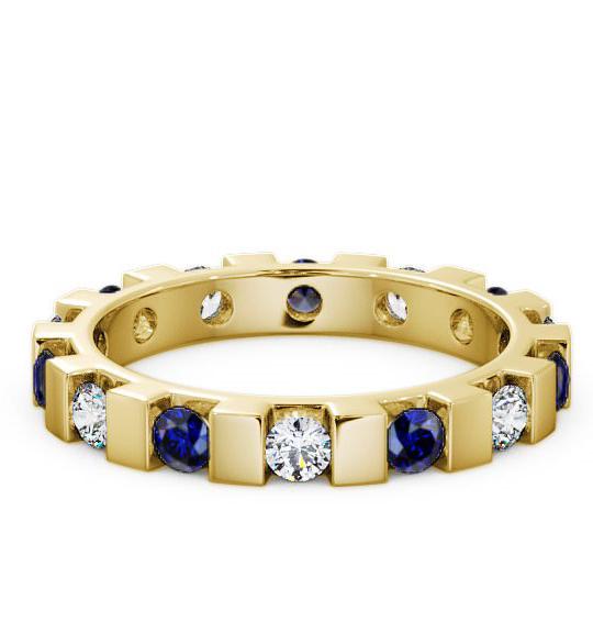 Full Eternity Blue Sapphire and Diamond 1.05ct Ring 18K Yellow Gold FE20GEM_YG_BS_THUMB1