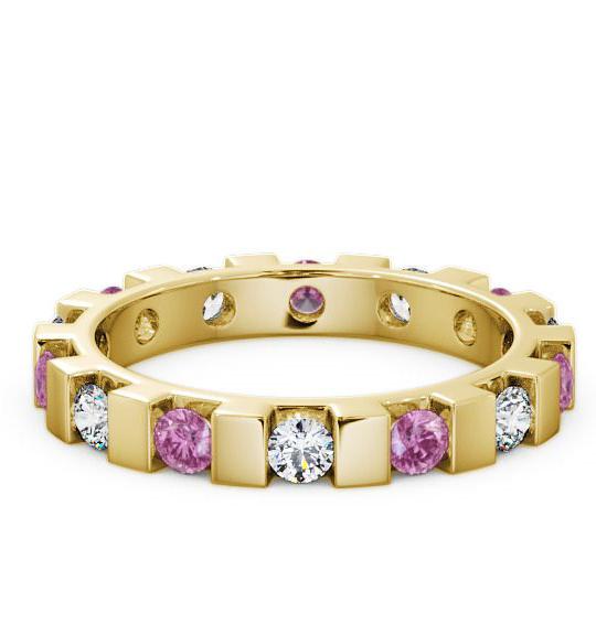Full Eternity Pink Sapphire and Diamond 1.05ct Ring 18K Yellow Gold FE20GEM_YG_PS_THUMB1