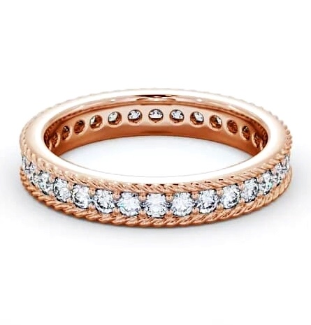 Full Eternity Round Diamond Rope Design Ring 18K Rose Gold FE41_RG_THUMB1