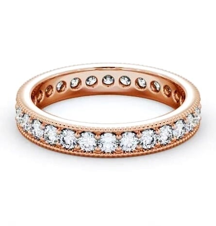 Full Eternity Round Diamond Vintage Style Ring 18K Rose Gold FE54_RG_THUMB1