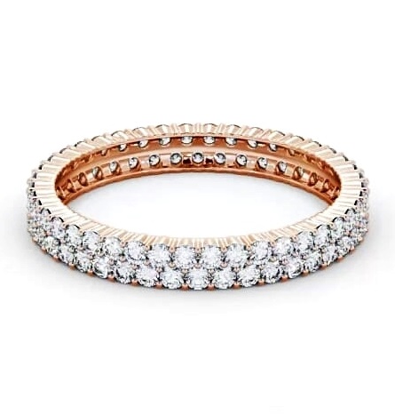 Full Eternity Round Diamond Double Row Ring 18K Rose Gold FE61_RG_THUMB1