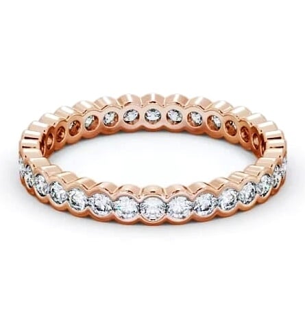 Full Eternity Round Diamond Open Bezel Setting Ring 9K Rose Gold FE65_RG_THUMB1