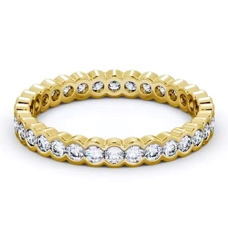 Full Eternity Round Diamond Open Bezel Setting Ring 9K Yellow Gold FE65_YG_THUMB1