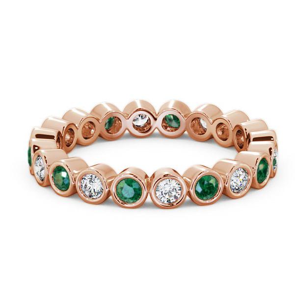 Full Eternity Emerald and Diamond 0.60ct Ring 9K Rose Gold FE6GEM_RG_EM_THUMB1