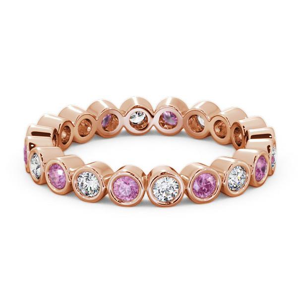 Full Eternity Pink Sapphire and Diamond 0.70ct Ring 9K Rose Gold FE6GEM_RG_PS_THUMB1