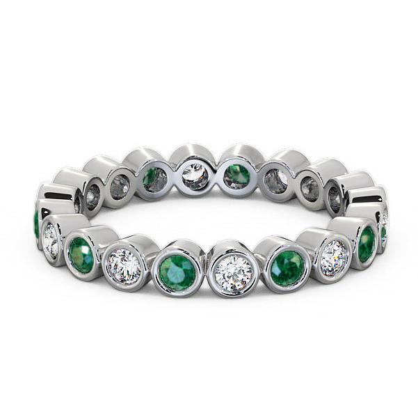 Full Eternity Emerald and Diamond 0.60ct Ring Palladium FE6GEM_WG_EM_THUMB1