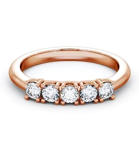 Five Stone Round Diamond Sweeping Prongs Ring 18K Rose Gold FV10_RG_THUMB1