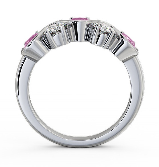 Five Stone Pink Sapphire and Diamond 0.90ct Ring 18K White Gold FV21GEM_WG_PS_THUMB1 