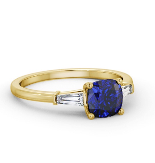 Shoulder Stone Blue Sapphire and Diamond 1.60ct Ring 18K Yellow Gold GEM100_YG_BS_THUMB1