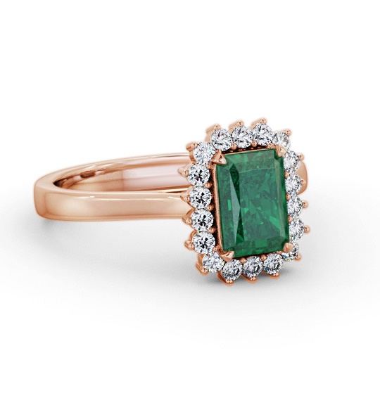 Cluster Emerald and Diamond 1.20ct Ring 9K Rose Gold GEM111_RG_EM_THUMB1