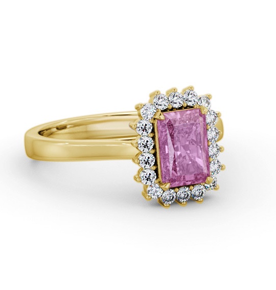 Cluster Pink Sapphire and Diamond 1.45ct Ring 18K Yellow Gold GEM111_YG_PS_THUMB1