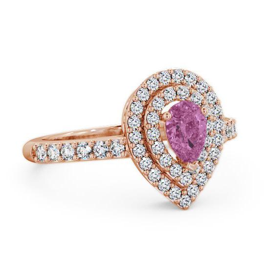 Halo Pink Sapphire and Diamond 0.97ct Ring 9K Rose Gold GEM11_RG_PS_THUMB1