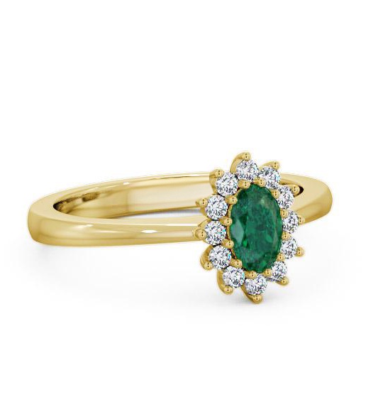 Cluster Emerald and Diamond 0.47ct Ring 18K Yellow Gold GEM12_YG_EM_THUMB1