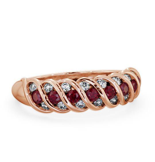 Half Eternity Ruby and Diamond 0.56ct Ring 9K Rose Gold GEM13_RG_RU_THUMB1