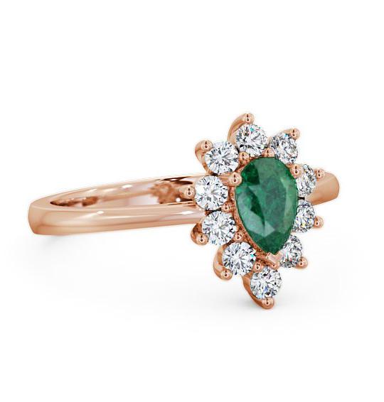 Cluster Emerald and Diamond 0.80ct Ring 9K Rose Gold GEM20_RG_EM_THUMB1