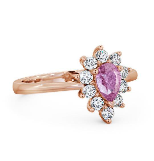 Cluster Pink Sapphire and Diamond 0.85ct Ring 9K Rose Gold GEM20_RG_PS_THUMB1