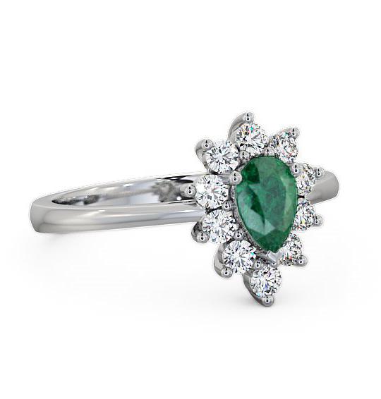 Cluster Emerald and Diamond 0.80ct Ring Platinum GEM20_WG_EM_THUMB1