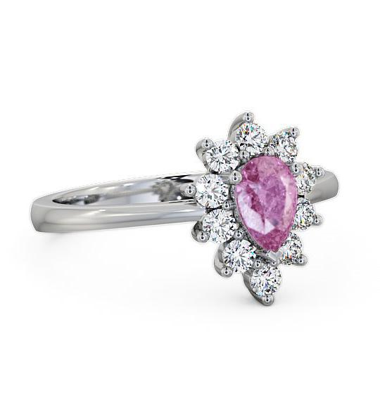 Cluster Pink Sapphire and Diamond 0.85ct Ring 9K White Gold GEM20_WG_PS_THUMB1