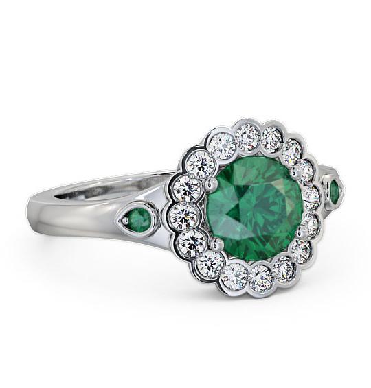 Halo Emerald and Diamond 1.53ct Ring Palladium GEM22_WG_EM_THUMB1