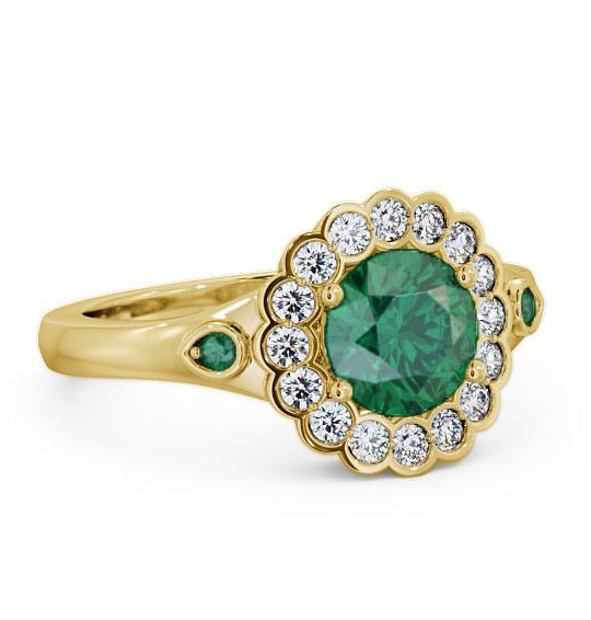 Halo Emerald and Diamond 1.53ct Ring 18K Yellow Gold GEM22_YG_EM_THUMB1