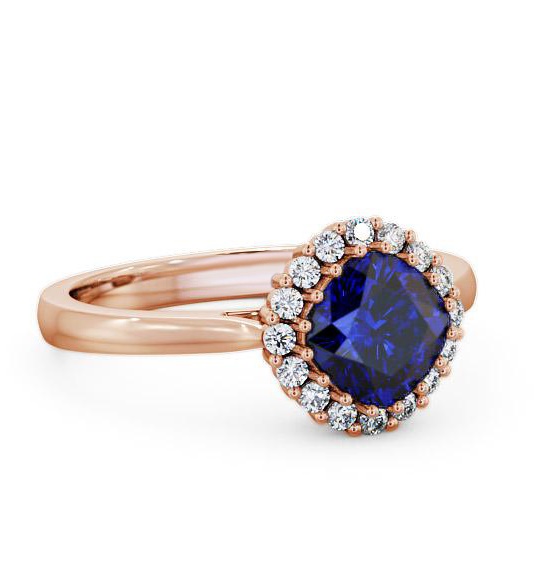 Halo Blue Sapphire and Diamond 1.46ct Ring 9K Rose Gold GEM23_RG_BS_THUMB1