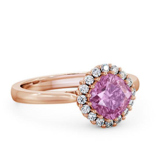 Halo Pink Sapphire and Diamond 1.46ct Ring 9K Rose Gold GEM23_RG_PS_THUMB1