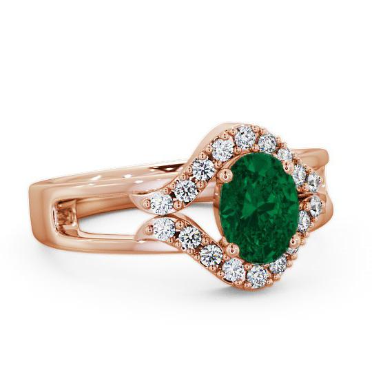 Emerald and Diamond 1.03ct Ring 9K Rose Gold GEM4_RG_EM_THUMB1