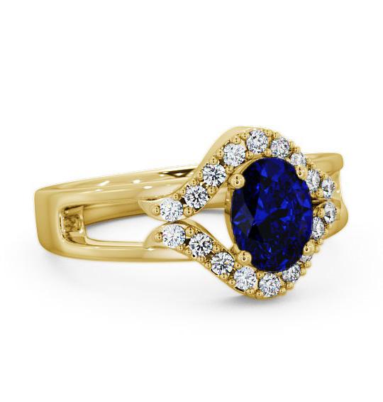 Blue Sapphire and Diamond 1.18ct Ring 9K Yellow Gold GEM4_YG_BS_THUMB1