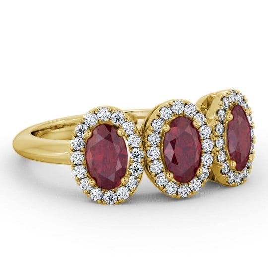 Halo Trilogy Ruby and Diamond 1.60ct Ring 9K Yellow Gold GEM65_YG_RU_THUMB1