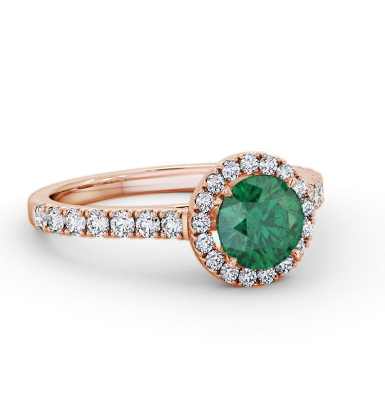 Halo Emerald and Diamond 1.25ct Ring 9K Rose Gold GEM67_RG_EM_THUMB1