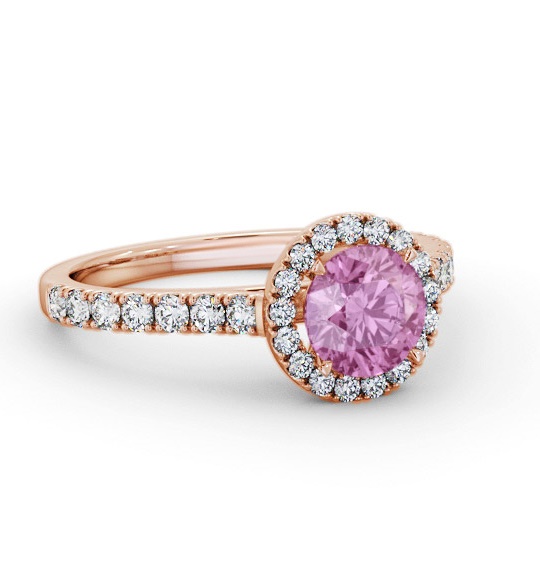 Halo Pink Sapphire and Diamond 1.50ct Ring 9K Rose Gold GEM67_RG_PS_THUMB1