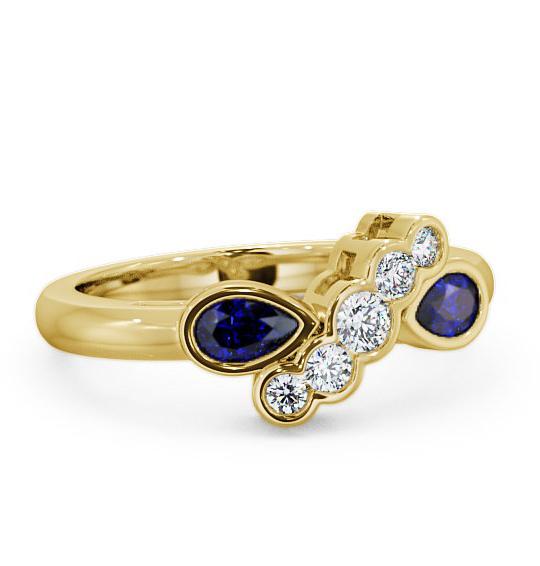 Blue Sapphire and Diamond 1.00ct Ring 9K Yellow Gold GEM6_YG_BS_THUMB1
