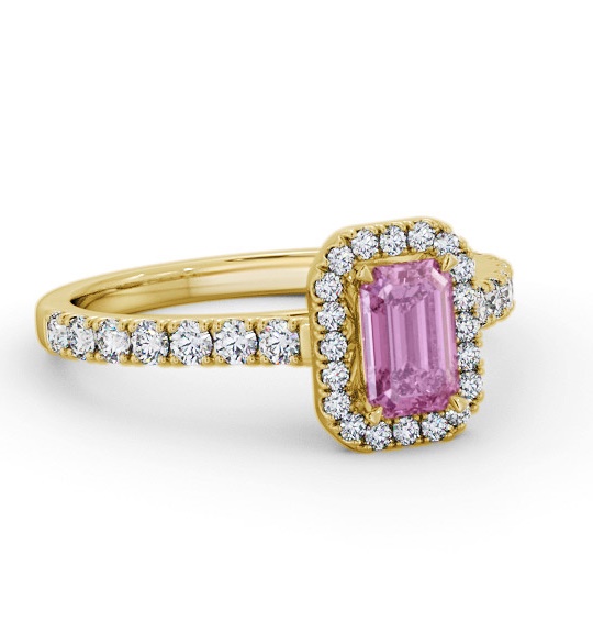 Halo Pink Sapphire and Diamond 1.20ct Ring 18K Yellow Gold GEM71_YG_PS_THUMB1