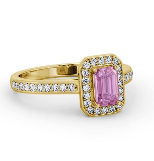 Halo Pink Sapphire and Diamond 1.05ct Ring 9K Yellow Gold GEM72_YG_PS_THUMB1