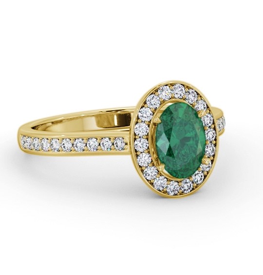 Halo Emerald and Diamond 1.10ct Ring 18K Yellow Gold GEM75_YG_EM_THUMB1