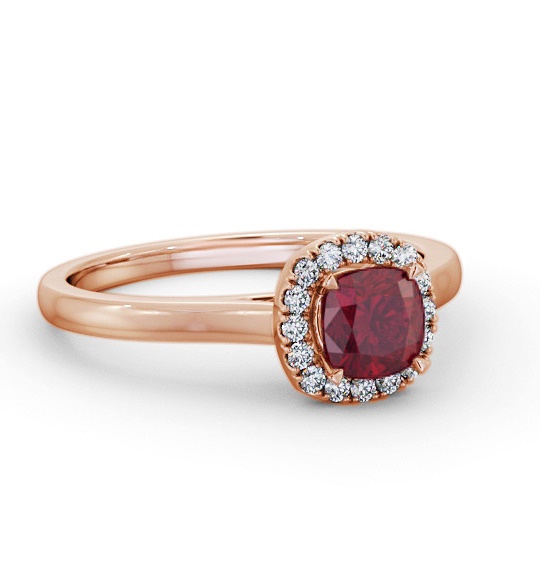 Halo Ruby and Diamond 0.90ct Ring 18K Rose Gold GEM76_RG_RU_THUMB1