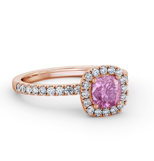 Halo Pink Sapphire and Diamond 1.45ct Ring 9K Rose Gold GEM79_RG_PS_THUMB1