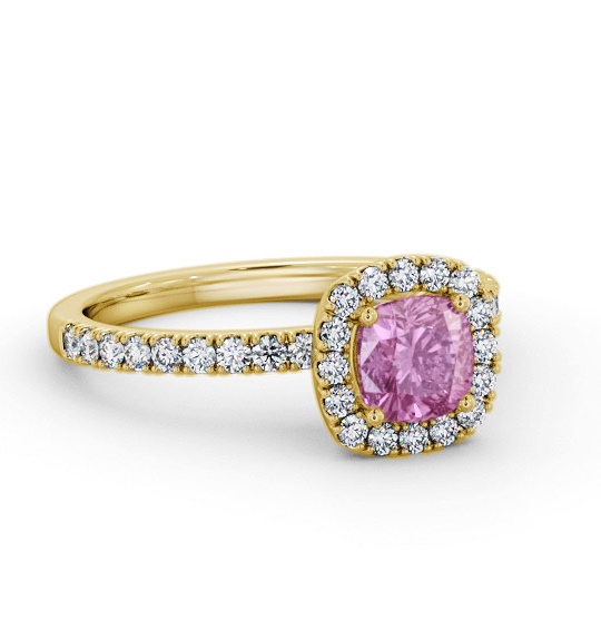 Halo Pink Sapphire and Diamond 1.45ct Ring 9K Yellow Gold GEM79_YG_PS_THUMB1